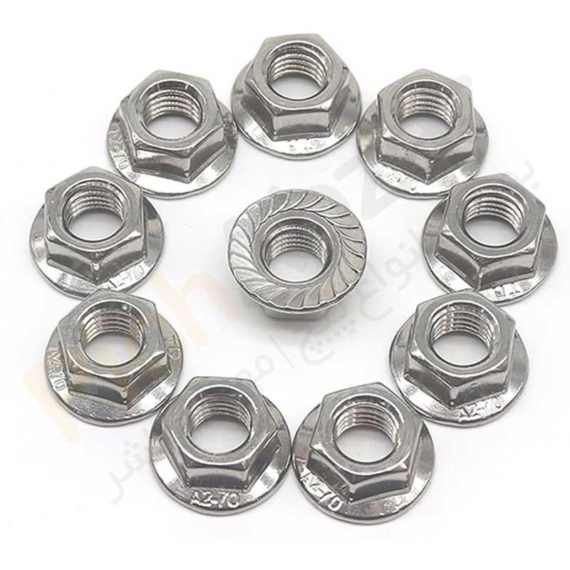 مهره واشردار استیل 304 سایز 10 میلیمتر